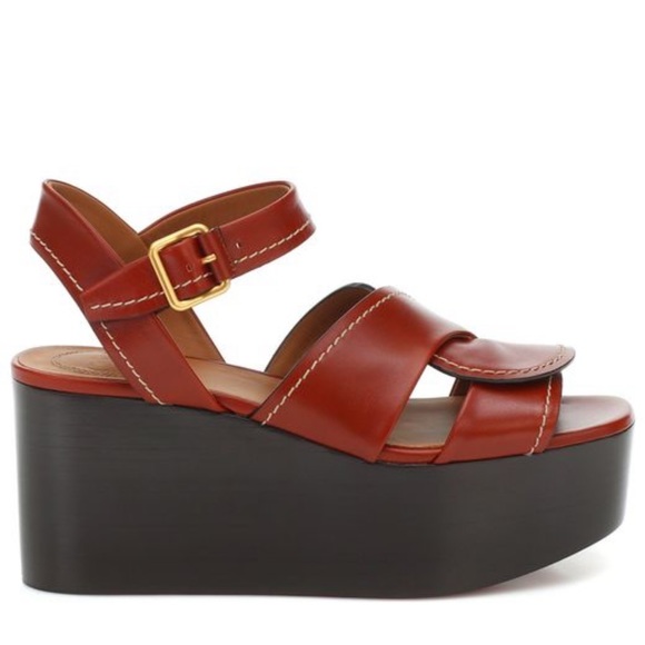 Chloé Candice Leather Wedge Platform Sandal - Picture 3 of 11